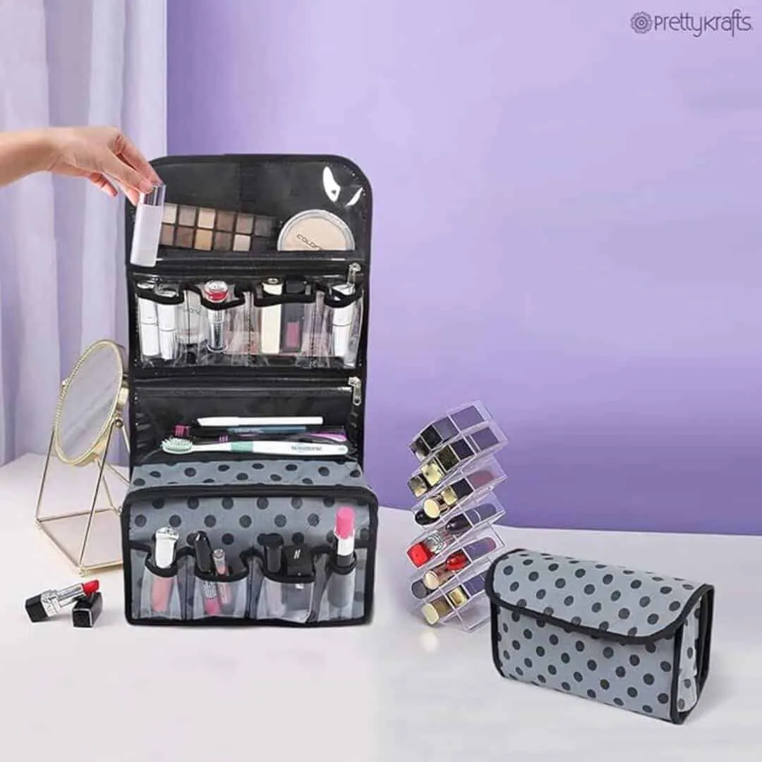 PrettyKrafts Non Woven Vanity Toiletry Bag with Hanging Hook