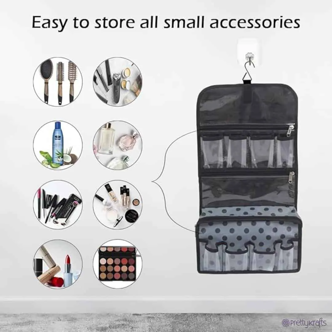 PrettyKrafts Non Woven Vanity Toiletry Bag with Hanging Hook