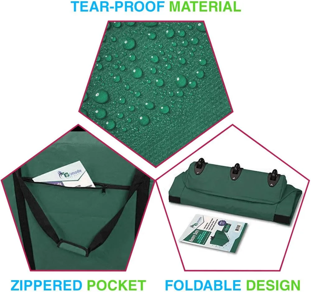 Primode Rolling Tree Storage Bag, Fits Up to 9 ft. Disassembled Holiday Tree, 28" Height X 16" Wide X 60" Long, Extra Large Heavy Duty Storage Container with Wheels and Handles (Green)