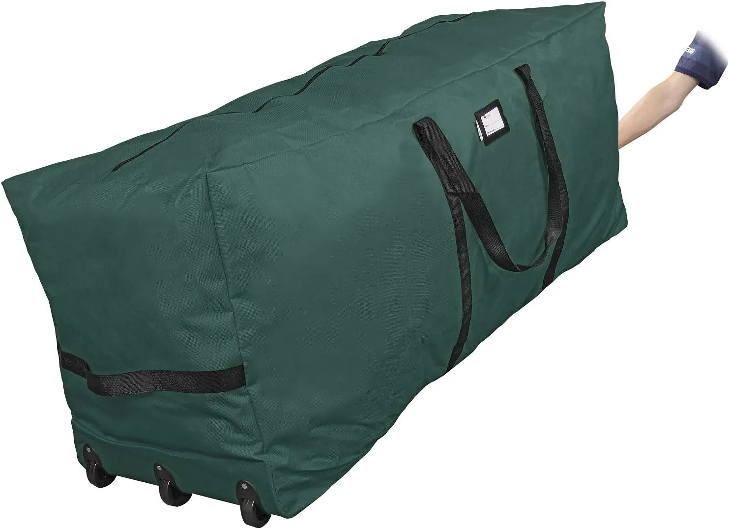 Primode Rolling Tree Storage Bag, Fits Up to 9 ft. Disassembled Holiday Tree, 28" Height X 16" Wide X 60" Long, Extra Large Heavy Duty Storage Container with Wheels and Handles (Green)