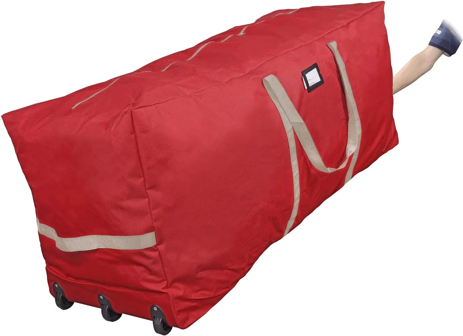 ProPik Rolling Christmas Tree Storage Bag, Fits Up to 9 ft. Xmas Tree, 28"x 16"x 60", Extra Large Heavy Duty Storage Container with Wheels and Handles, 600D Oxford (Red)