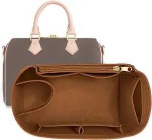 Purse Organizer Inserts for Speedy 35 Felt Purse Inserts HandBag and Tote bag Neverful Organizer Insert (EarthColor,X-Lage