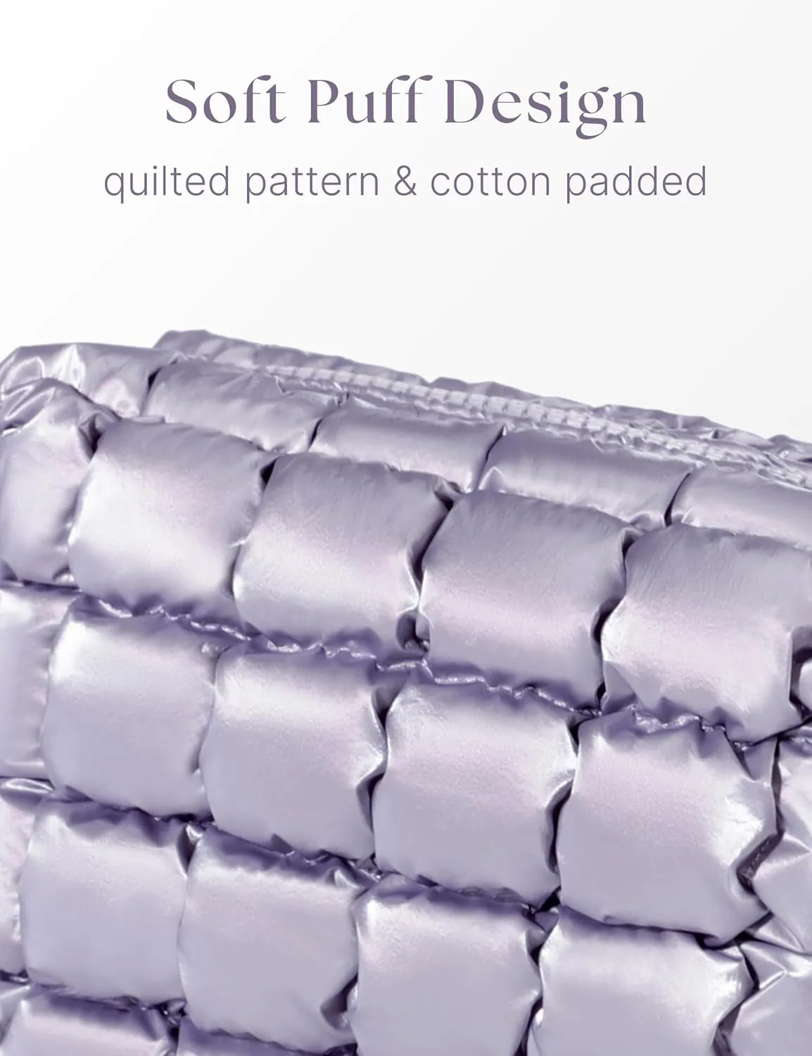 Quilted Makeup Bag Puffy Cosmetic Bag Puffer Travel Toiletry Bag for Women, Small Makeup Pouch for Purse Quilted Cosmetic Pouch for Essentials Toiletries, Gift for Women