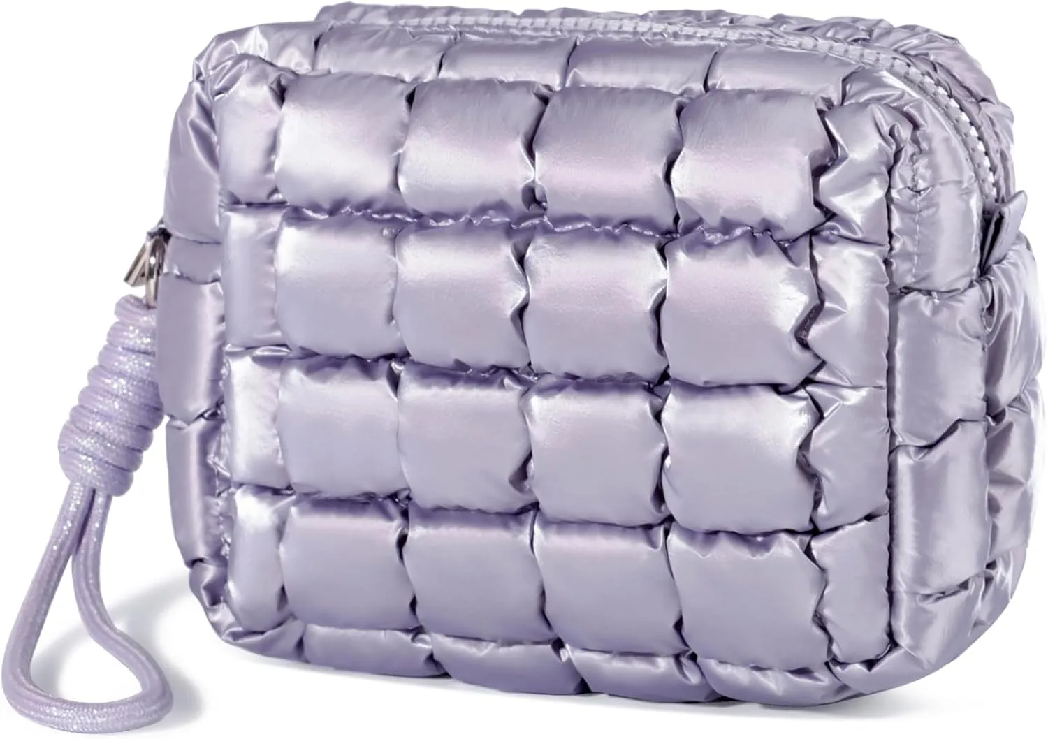 Quilted Makeup Bag Puffy Cosmetic Bag Puffer Travel Toiletry Bag for Women, Small Makeup Pouch for Purse Quilted Cosmetic Pouch for Essentials Toiletries, Gift for Women