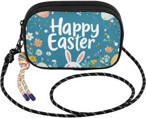 Rabbit Egg Happy Easter Crossbody Bags for Women Cell Phone Purses Women's Shoulder Handbag Wallet Purse with Rope Pendant