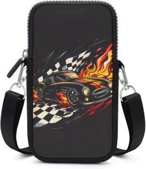 Race Sports Car Cell Phone Purse Small Cross-body Bags Portable Shoulder Bag with Zippered for Women Men