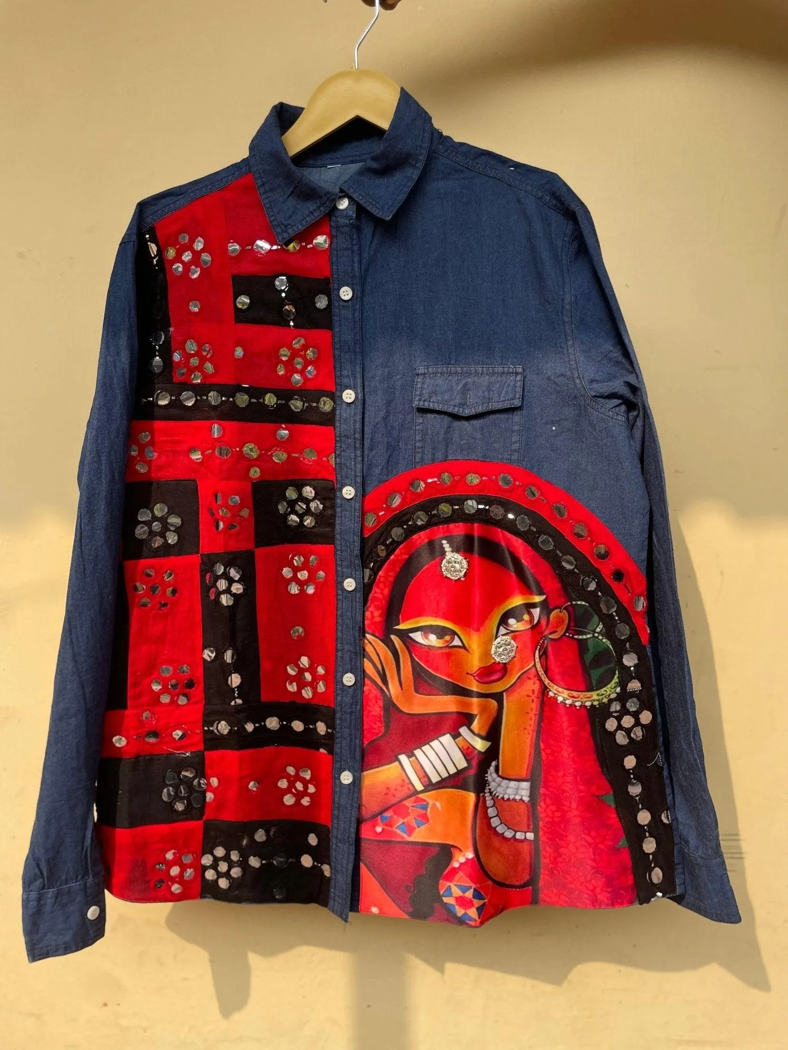 ‘Razia’- Embellished Denim Shirt