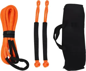 Recovery Rope,20 Feet 30580 lbs Elasticity Energy Snatch Rope Heavy Duty Energy Rope with Handbag Tow Rope (Orange)