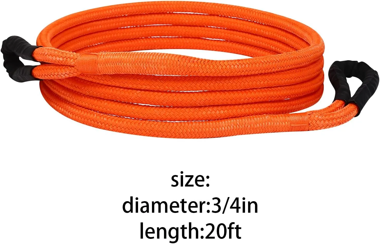 Recovery Rope,20 Feet 30580 lbs Elasticity Energy Snatch Rope Heavy Duty Energy Rope with Handbag Tow Rope (Orange)