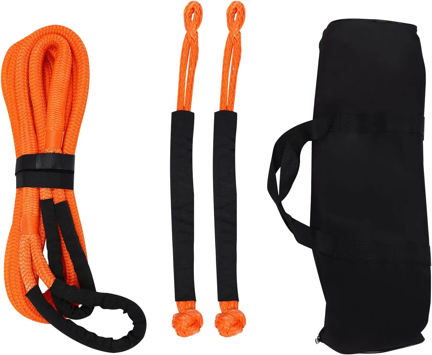 Recovery Rope,20 Feet 30580 lbs Elasticity Energy Snatch Rope Heavy Duty Energy Rope with Handbag Tow Rope (Orange)