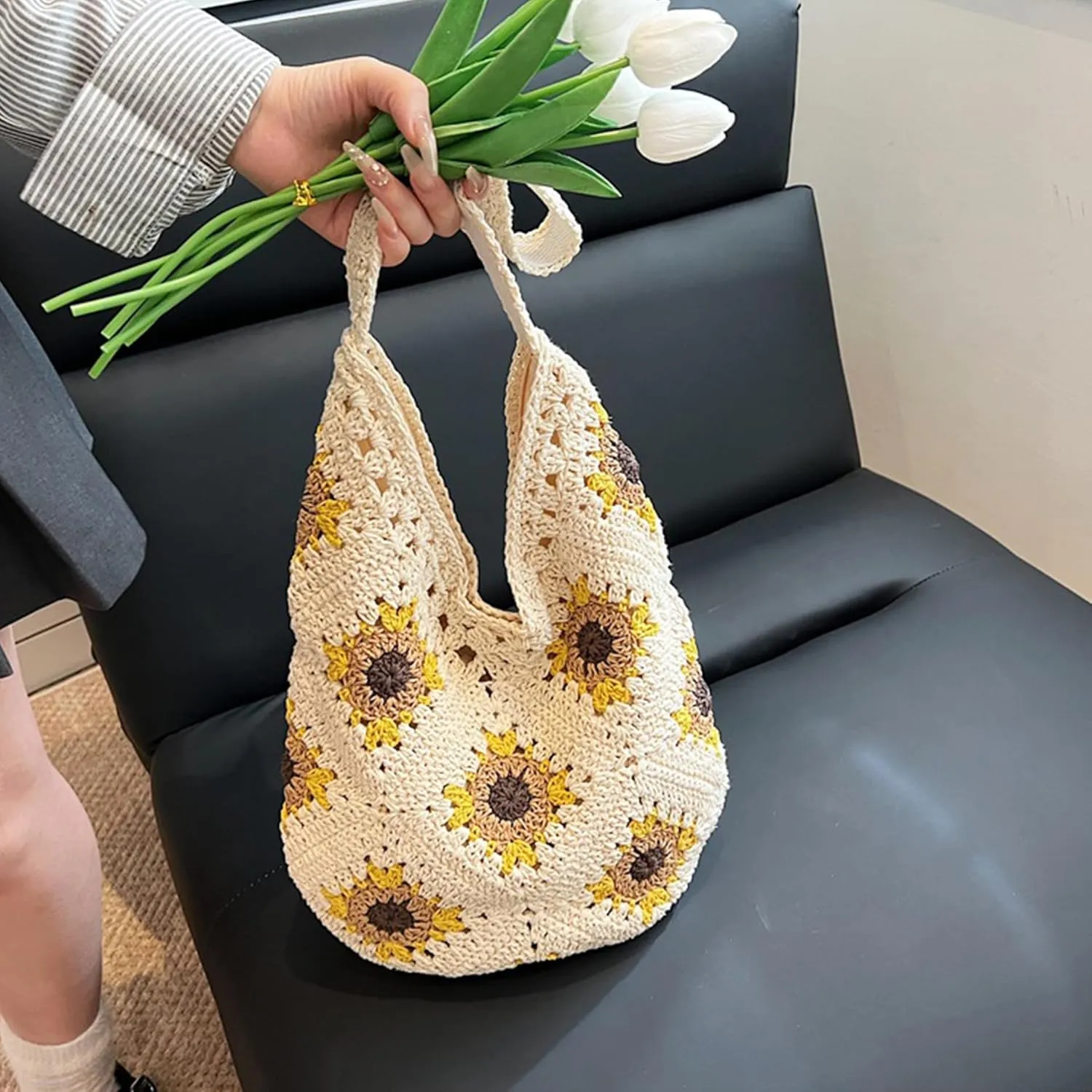 Rejolly Straw Hobo Bag for Women Tote Bag Summer Vacation Beach Handbags Boho Bohemian Style Shoulder Purse