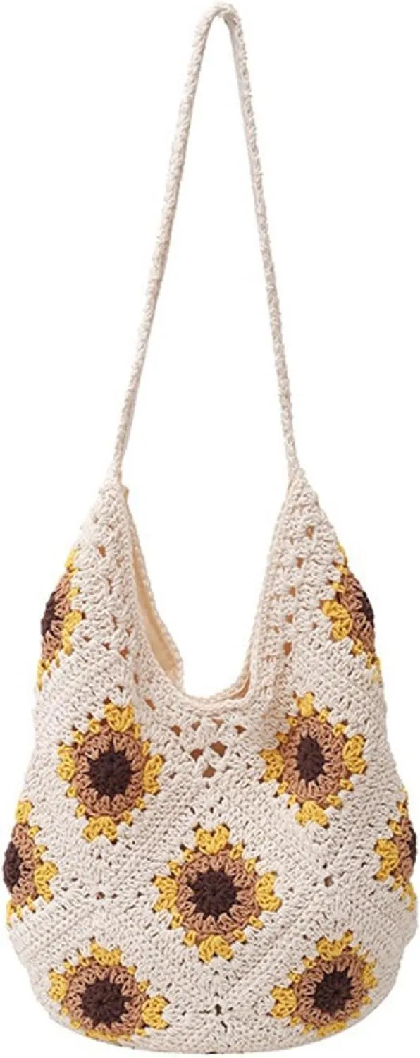 Rejolly Straw Hobo Bag for Women Tote Bag Summer Vacation Beach Handbags Boho Bohemian Style Shoulder Purse