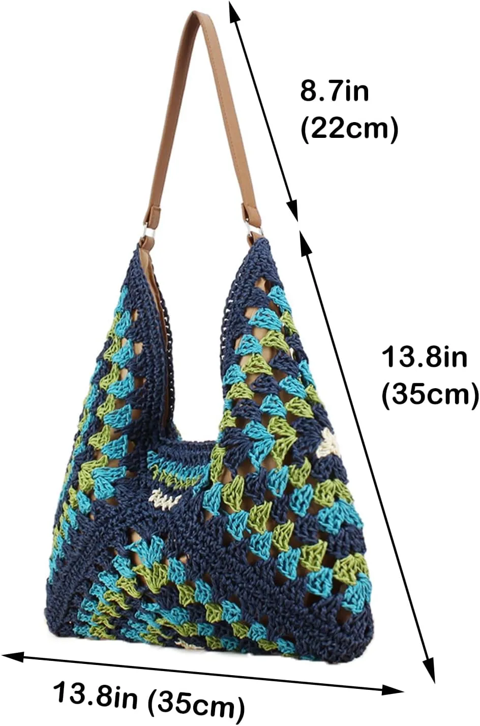 Rejolly Straw Hobo Bag for Women Tote Bag Summer Vacation Beach Handbags Boho Bohemian Style Shoulder Purse