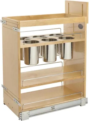 Rev-A-Shelf 448UT-BCSC-11C Wood Classics 11-3/4" Wood Base Cabinet Utility Pull Out Organizer with Soft Close - Natural Maple