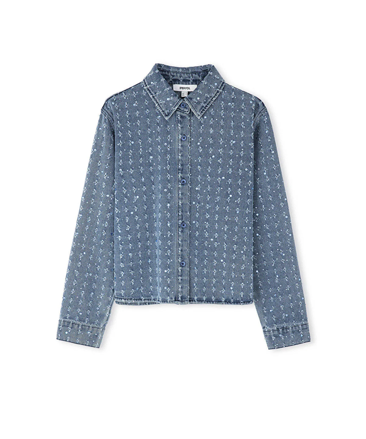 Rhinestone denim shirt