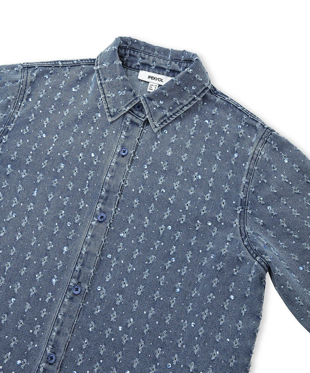 Rhinestone denim shirt