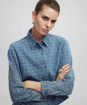 Rhinestone denim shirt