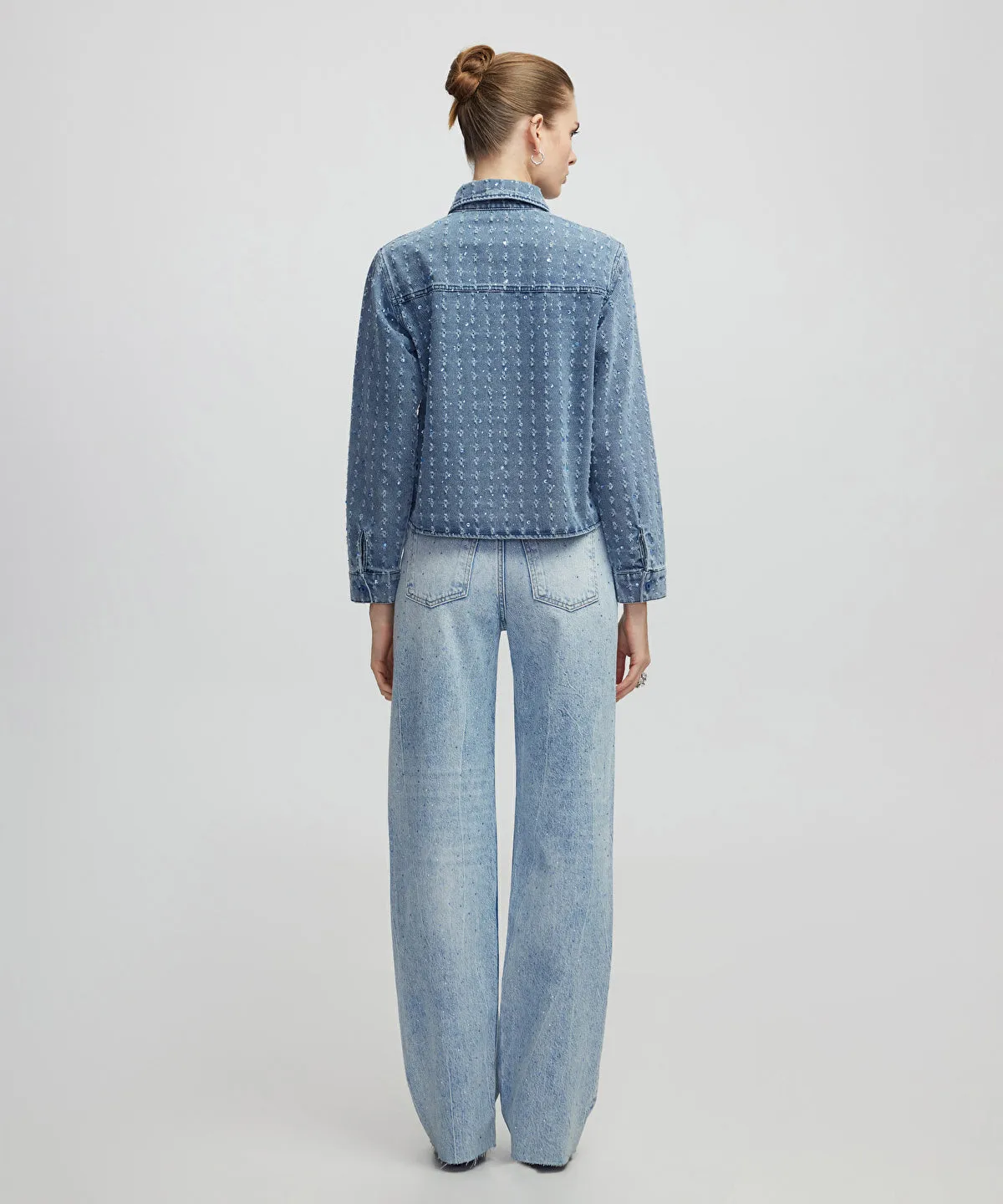 Rhinestone denim shirt