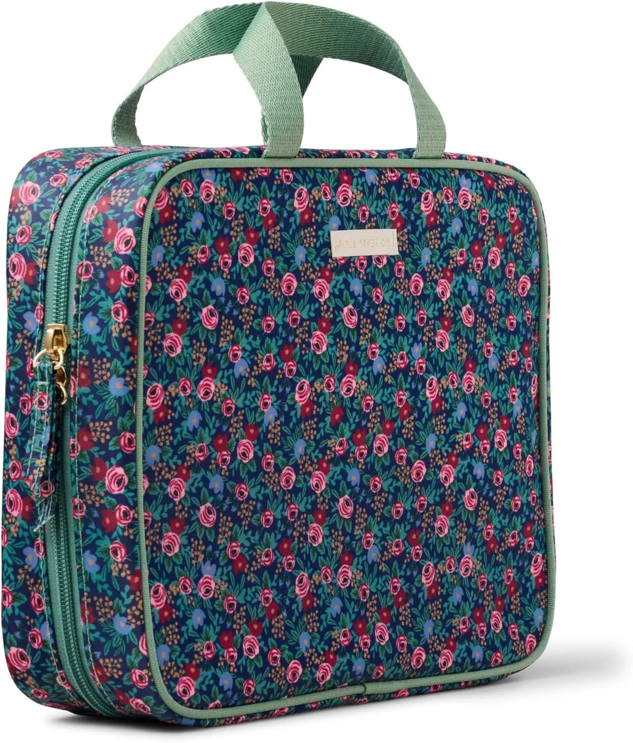 RIFLE PAPER CO. Travel Cosmetic Case, Unit Includes Pockets for storage, Simply Wipe to Easily Clean, Unique Travel Accessory, Stylized Pattern, Floral Rosa