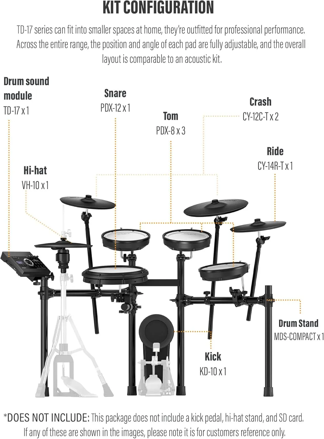 Roland Generation 2 V-Drums TD-17KVX2 Electronic Drum Set Bundle with 3.5mm Audio Cable, Drumstick Bag, 3 Pairs of Drumsticks, and Austin Bazaar Polishing Cloth