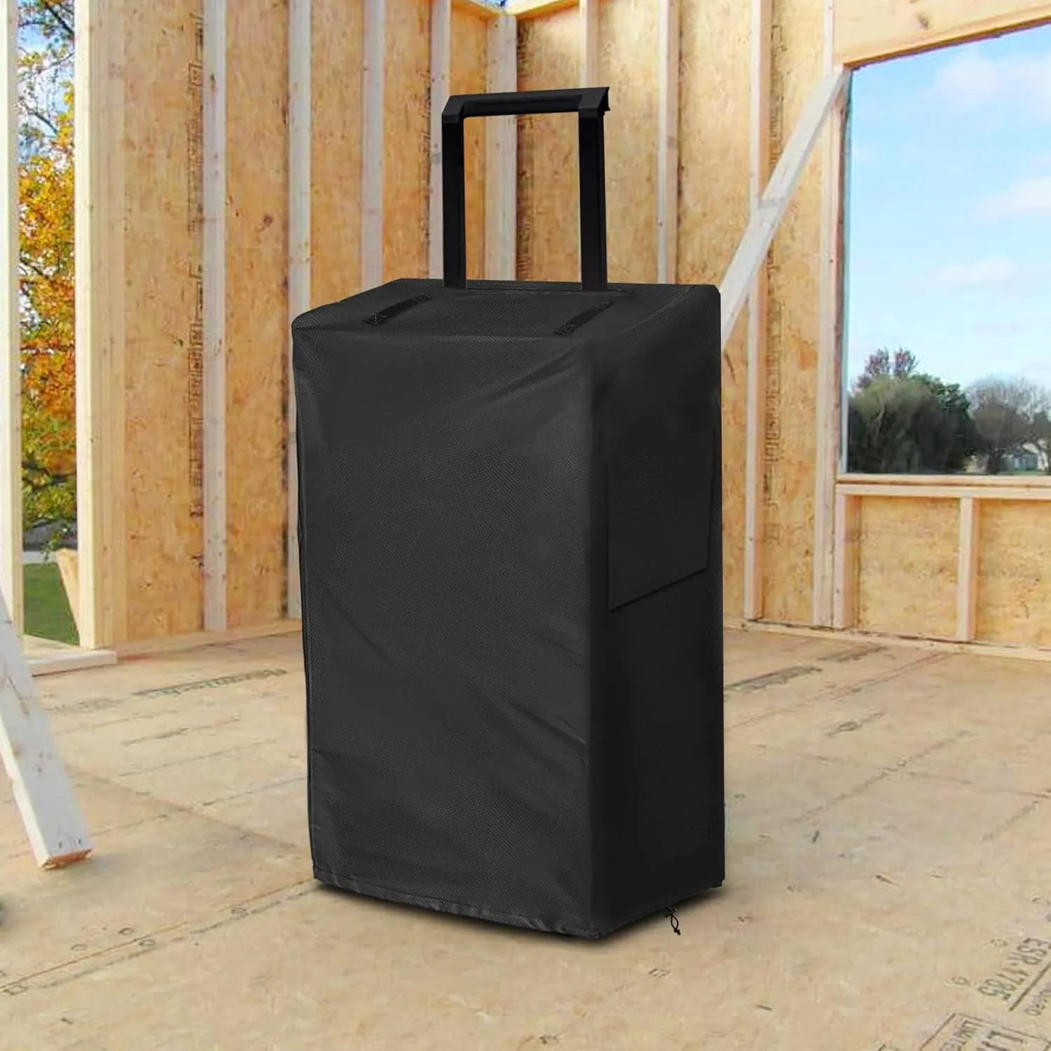 Rolling Tool Box Cover for Stackable Tool Box System with Wheels, Black