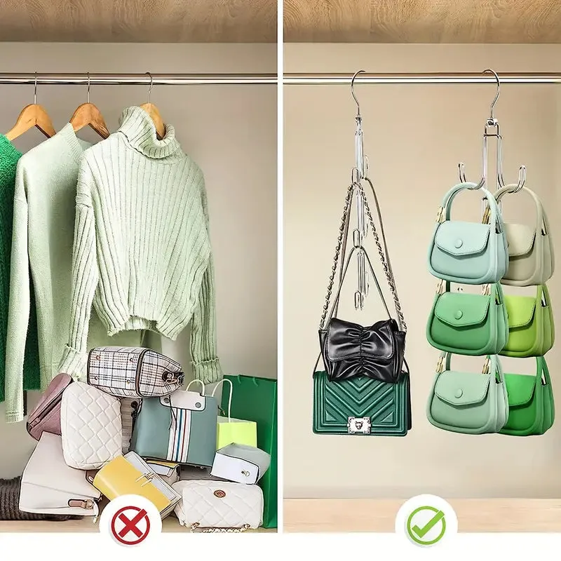 Rotatable Metal Purse Hanger Organizer
