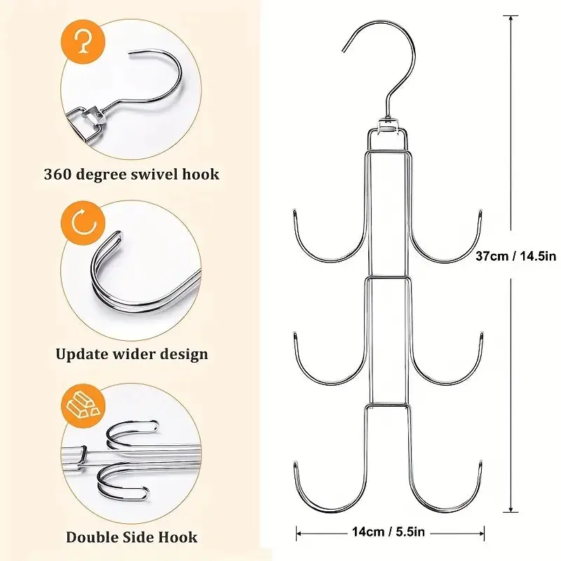 Rotatable Metal Purse Hanger Organizer