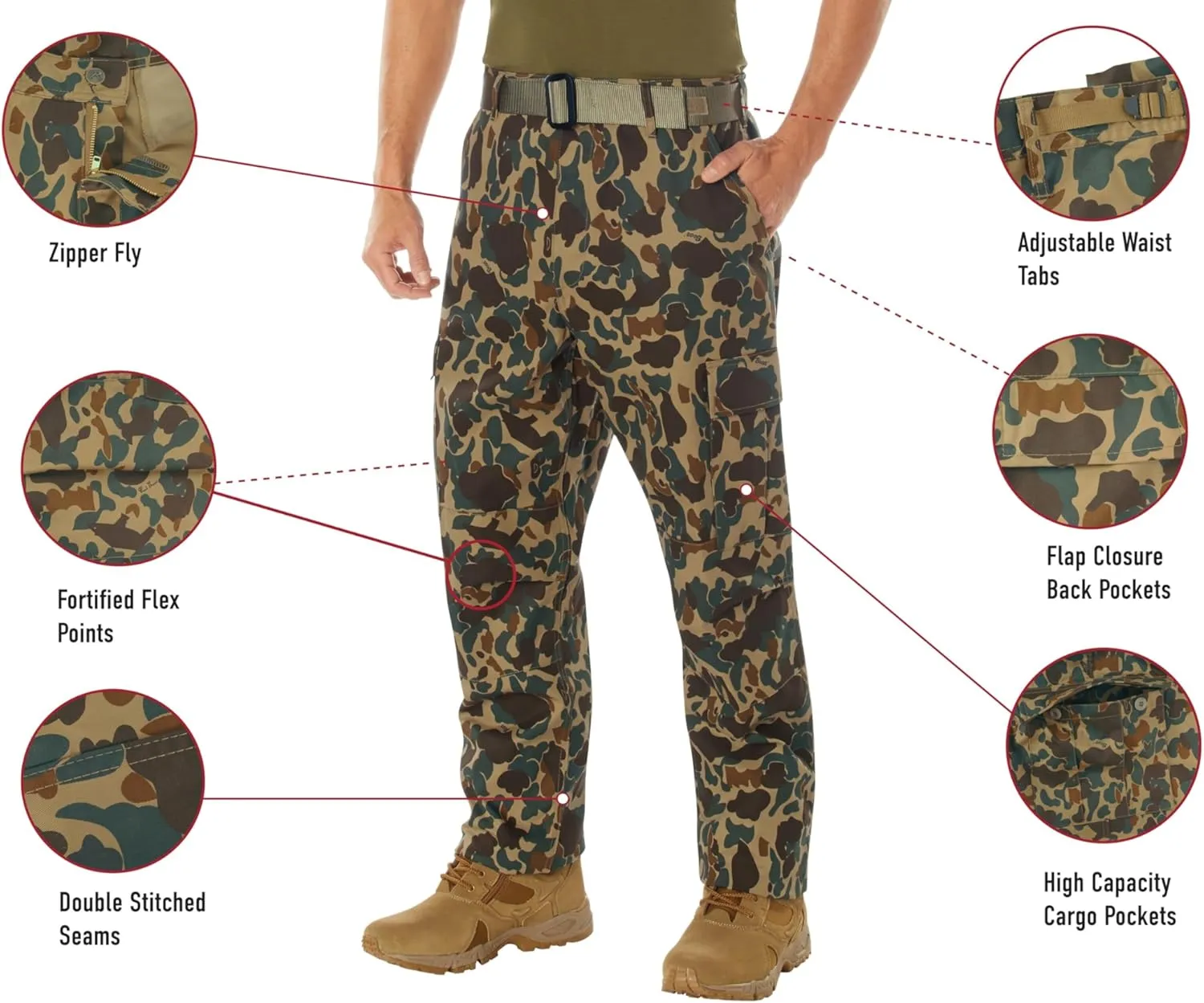 Rothco X Bear Archery Fred Bear Camo Tactical BDU Pants – Rugged & Heavy-Duty Cargo Pants