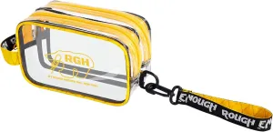Rough Enough TSA Approved Clear Toiletry Bag for Men Travel Shaving Kit Organizer with Dry Wet 2 Compartments Yellow
