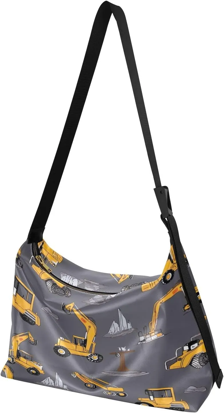 Rubber Ducks on Blue Bag with Shoulder Strap, Lady Hobo Handbag, Large Crossbody Bag