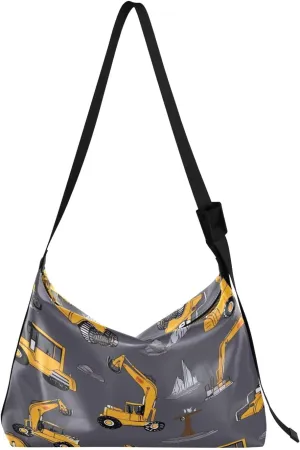 Rubber Ducks on Blue Bag with Shoulder Strap, Lady Hobo Handbag, Large Crossbody Bag