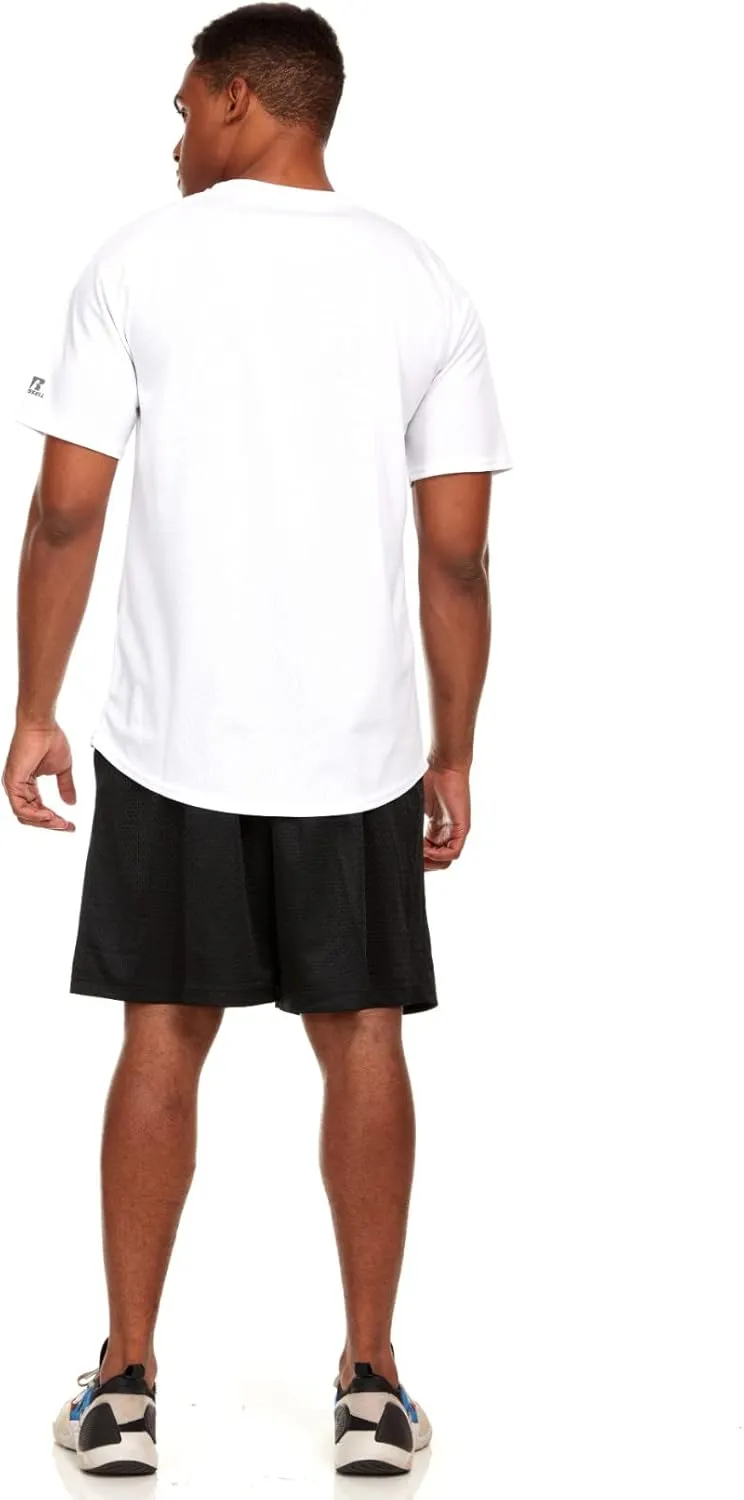 Russell Athletic Men's Active Athletic Dri-Power Loose Fit Short Sleeve Performance T-Shirt Crew Neck Relaxed Fit