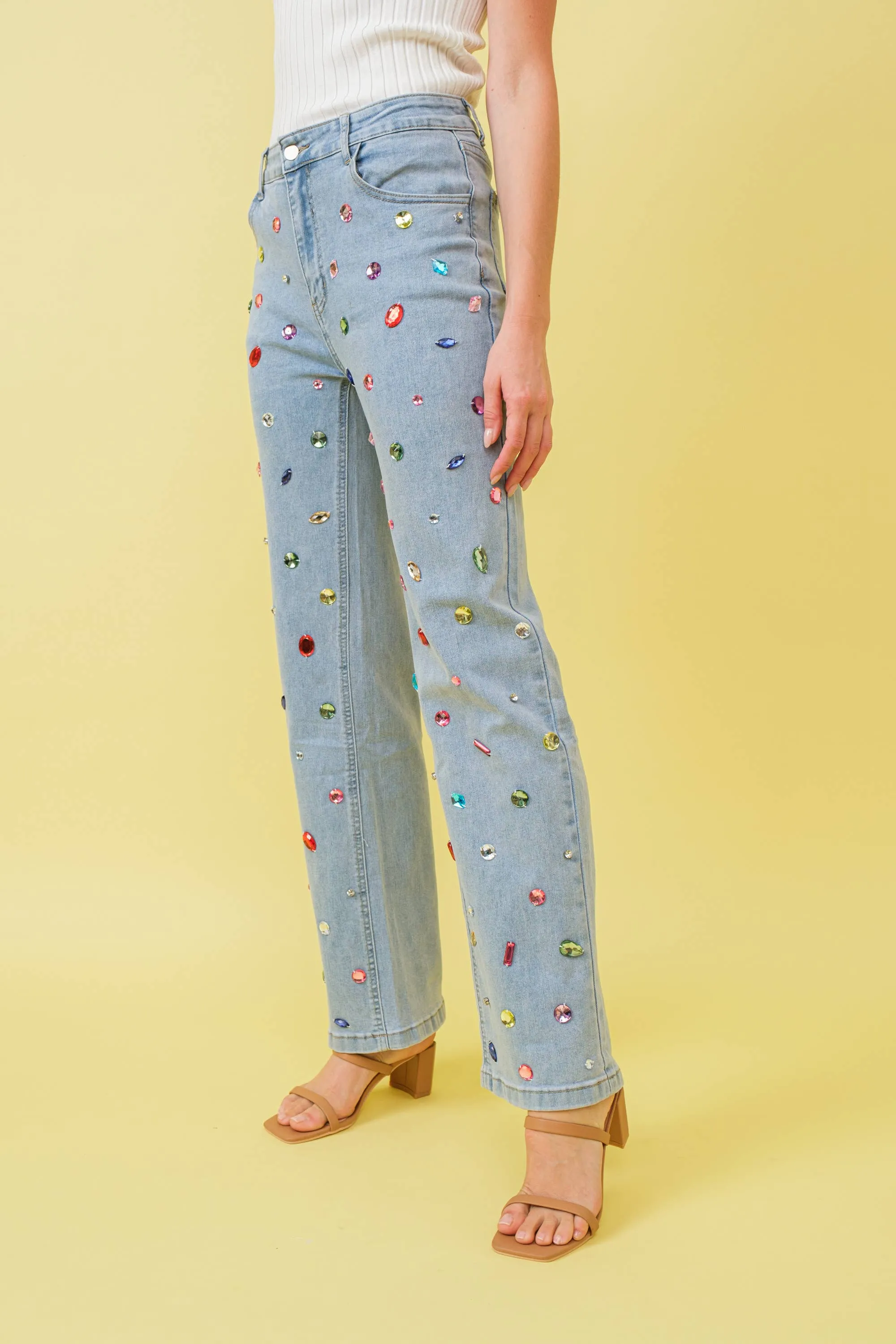 Sadie Embellished Straight Jeans