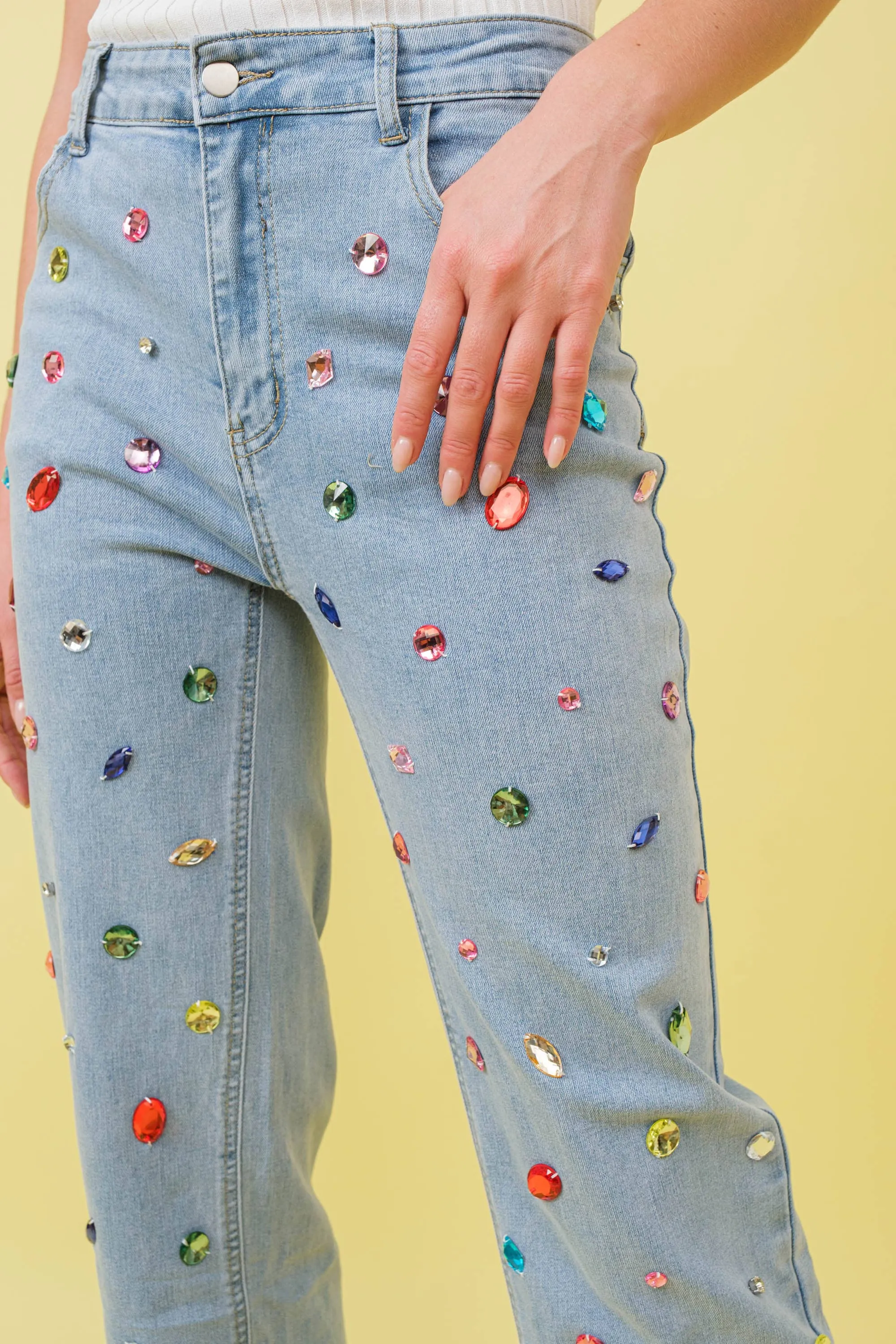 Sadie Embellished Straight Jeans