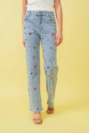 Sadie Embellished Straight Jeans