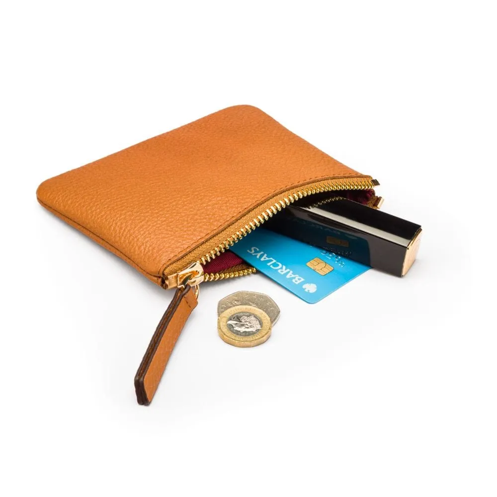 Set of 3 Leather Makeup Bags - Tan