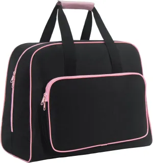 Sewing Machine Tote Bag, Portable Storage Organizer for Tools Threads & Scissors | Durable Travel-Friendly Design for Home Sewing Projects & Craft Storage (Black pink)