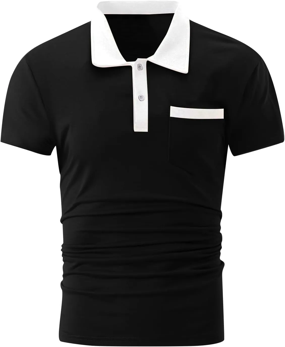 SGASY Mens Polo Shirts Quarter Button Shirts Casual Classic Lightweight Short Sleeve Golf Collared Shirts Quick Dry Athletic