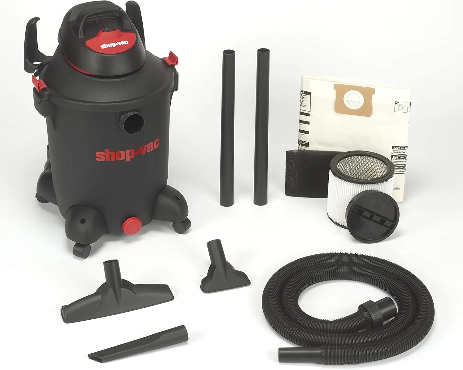 Shop-Vac 5982105 10 Gallon Wet/Dry Utility Vacuum, 5.5 Peak HP, SVX2 Motor Technology, 8 Ft x 1.5 Inch Hose, 12 ft Cord