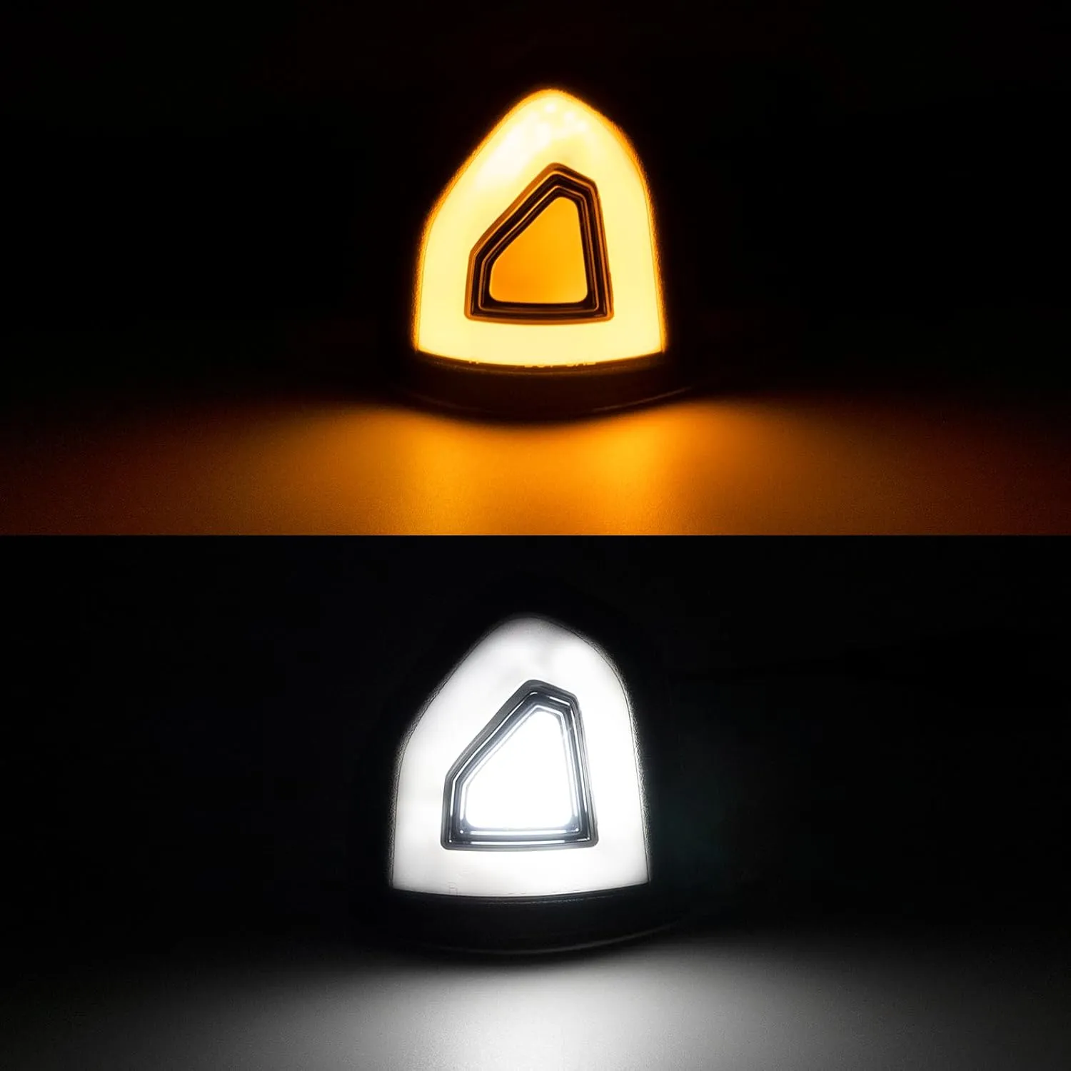 Side Tow Mirror Turn Signal Lights LED Compatible with Ram 1500 2021-2023/for Ram 1500 Classic 2022 2023/for Ram 2500 3500 19-22 Amber Blink Turn Marker White LED Position Lights (Smoked Len)