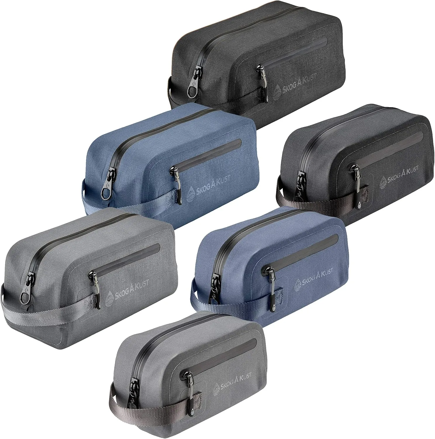 Skog Å Kust DoppSåk Waterproof & Leak-Proof Travel Toiletry Bag | Large, Charcoal Grey