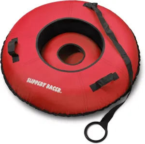 Slippery Racer Heavy Duty Commercial Grade Inflatable Snow Tube with Cover and Rope, PVC Bottom, 44"-Blue