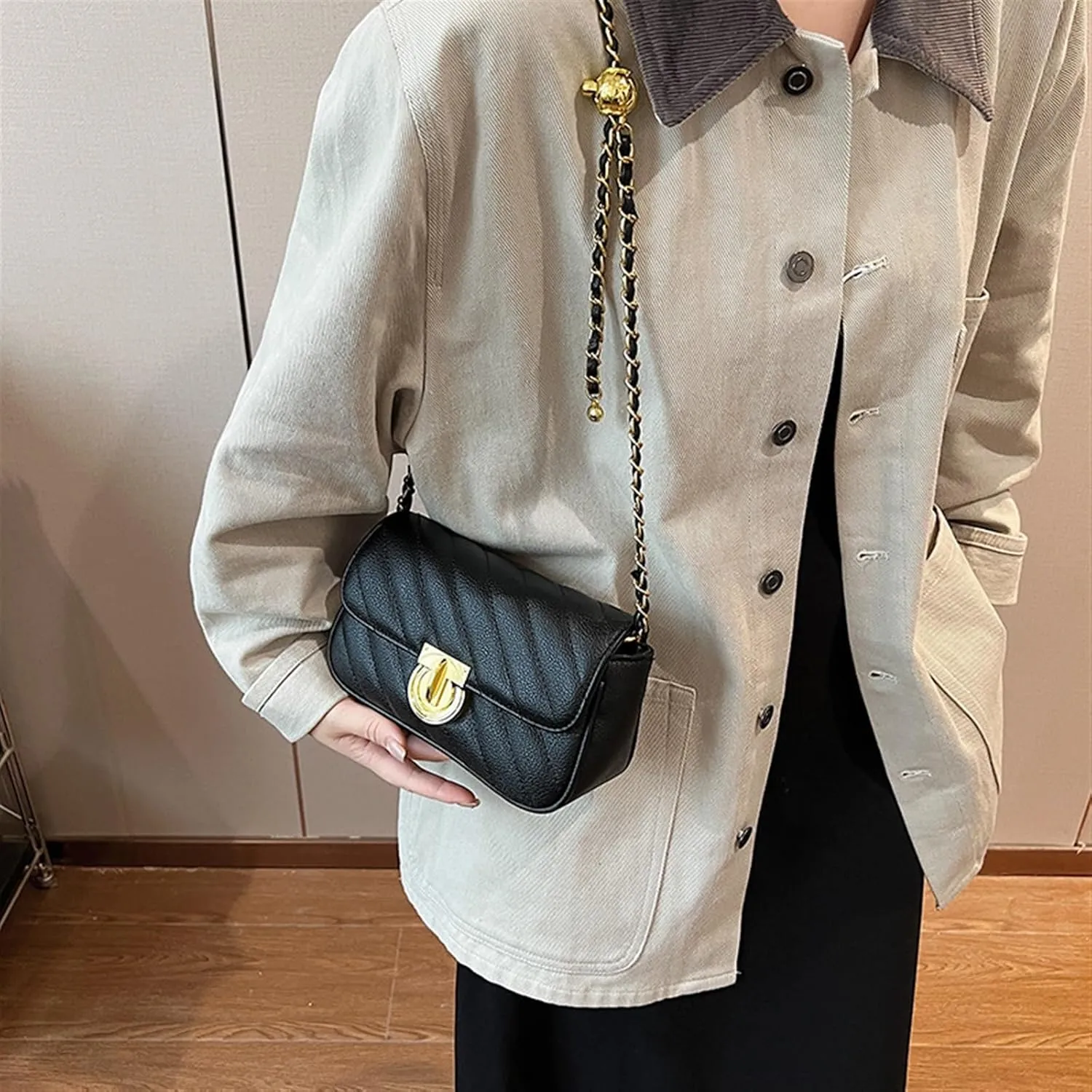 Small Bag Women's Rhombic Crossbody Bag Texture Niche Bag