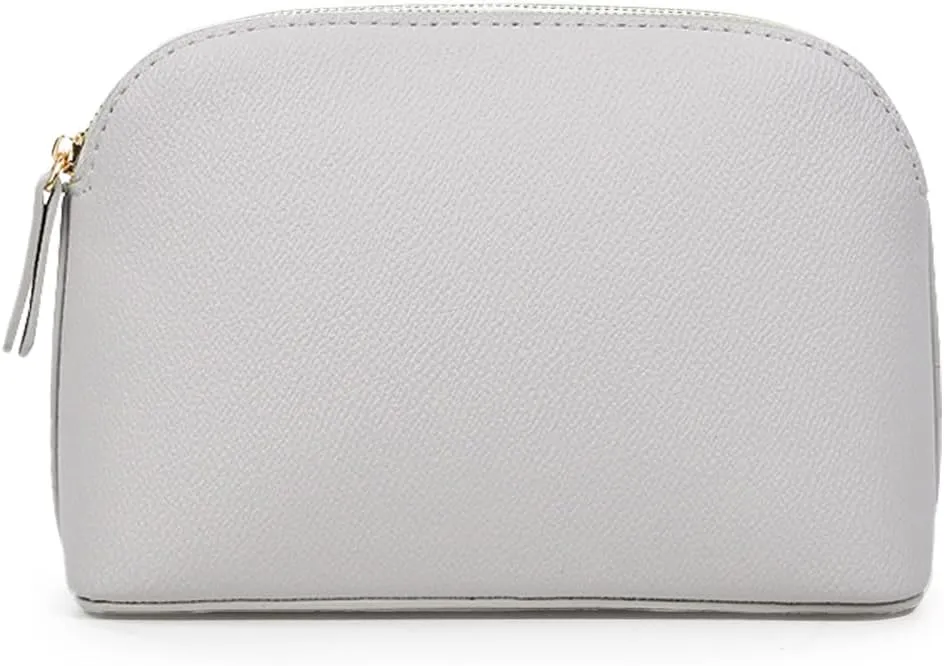Small Cosmetic Bag for Women, Small Beauty Bag for Purse, Travel Makeup Organizer Pouch with Zipper (Light Grey)