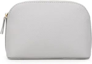 Small Cosmetic Bag for Women, Small Beauty Bag for Purse, Travel Makeup Organizer Pouch with Zipper (Light Grey)