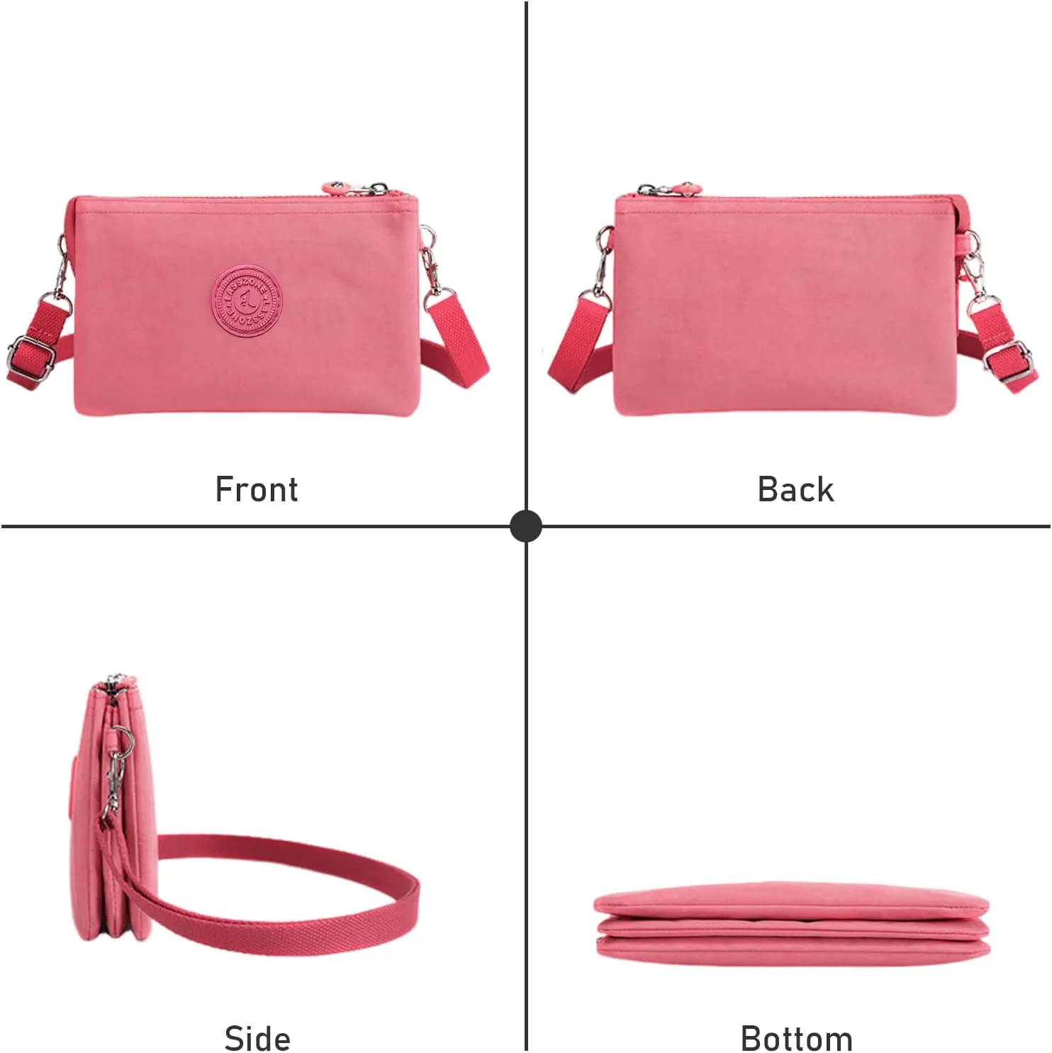 Small Crossbody Bag for Women Lightweight Nylon Shoulder Handbag Multi Pocket Clutch Purse Mobile Phone Bag