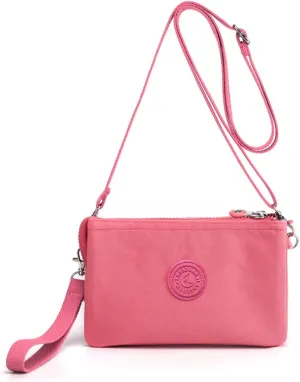 Small Crossbody Bag for Women Lightweight Nylon Shoulder Handbag Multi Pocket Clutch Purse Mobile Phone Bag