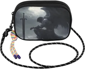 Small Crossbody Bags Archangel Wings Moon Black for Women Cell Phone Purses Women's Shoulder Handbag Wallet Purse