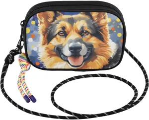 Small Crossbody Bags Cute Dog Colorful Dot for Women Cell Phone Purses Shoulder Bag Handbag with Adjustable Strap