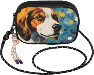Small Crossbody Bags Dog Cute Dot for Women Cell Phone Purses Shoulder Bag Handbag with Adjustable Strap